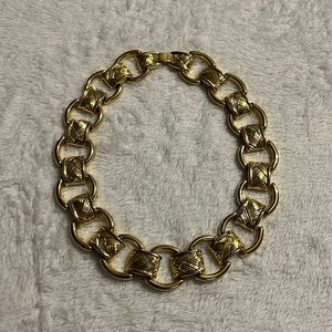 Gold Tone Chain Statement Chunky Necklace